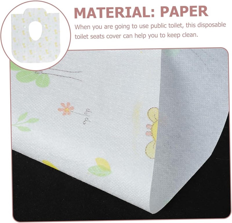 أغطية مقاعد المرحاض القابلة للتصرف 10 قطع مقاومة للماء سميكة إضافية وسادات سفر محمولة - Image 4